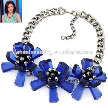 flower chain fashion women jewelry 2015 big chunky wholesale acrylic necklaces